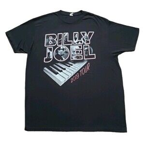 2019 Billy Joel Tour Philadelphia PA Sz XL Mens Black Double Side Concert Shirt